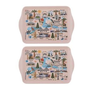 2x 2pc Ashdene Land Down Under Sydney Melamine Scatter Tray Peach 21x14.2cm