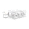 Outdoor Santorini Ceramic 2.5M Aluminium Dining Table With 8 Capri Chairs Setting