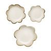 3pc Ecology Floral Flower Silhouette Plates Set Cecile Stoneware