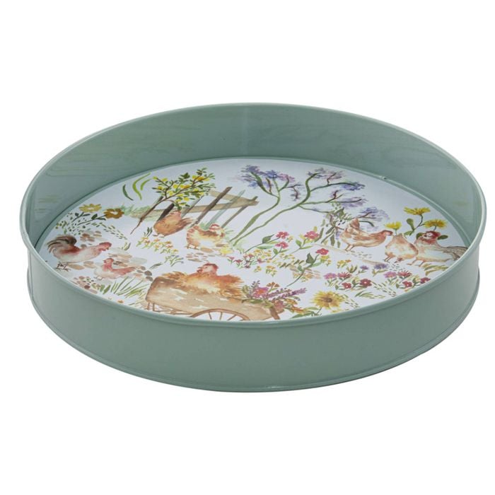 Ashdene Garden Hens Round Serving Tray