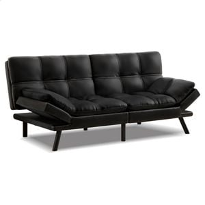 ALFORDSON Sofa Bed Adjustable Leather Black