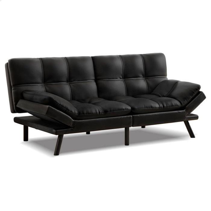 ALFORDSON Sofa Bed Adjustable Leather Black