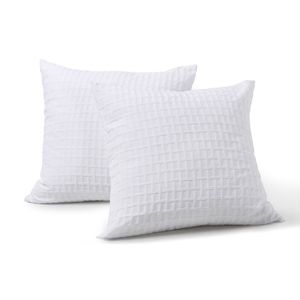 Dreamaker Aubrey Jacquard European Pillowcase White Twin Pack