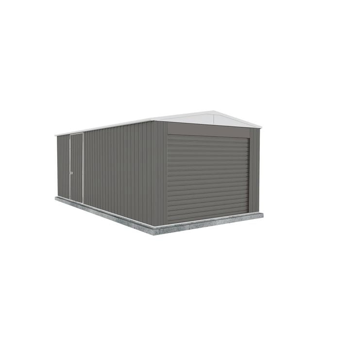 Absco Structures 3.0 x 5.96 x 2.3m Woodland Grey Highlander Roller Door Garden Shed