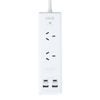 Click Fast Charging 2 Outlet White Wall Mountable Powerboard with USB A & C Outlets