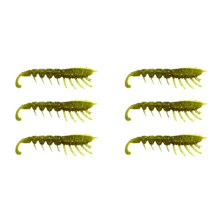2x 3PK 4.5In Rapala Crush City The Imposter Plastic Prawn Lures - Swamp Dog