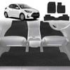 6D Diamond Car Floor Mats for Toyota Yaris 2011-2020-Full Set-Black-Outback GT