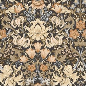 Damask Floral Charcoal, Wallpaper 10.05m x 53cm Wallpaper Boutique