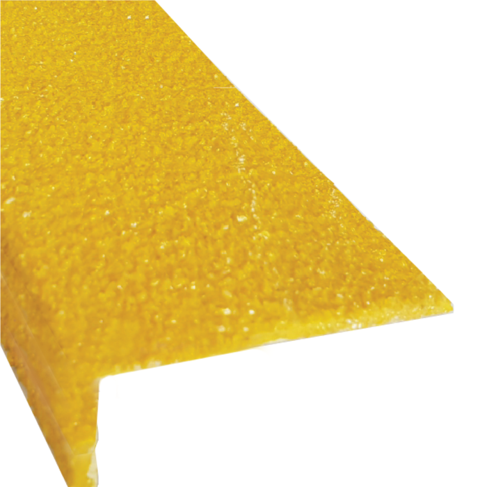Duratac 1500mm Fibreglass Stair Nosing with Yellow Carborundum Coating - 5 Pack