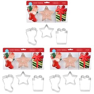 9pc R&M Good Tidings Tinplated Steel Cookie Cutter Set - Silver