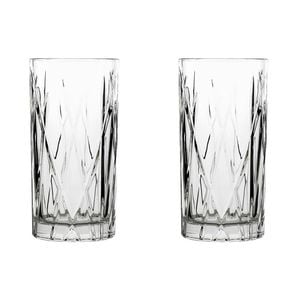 2x 6pc Porto Riley Soda Lime Glass Hi Ball Tumblers Set 350ml Clear