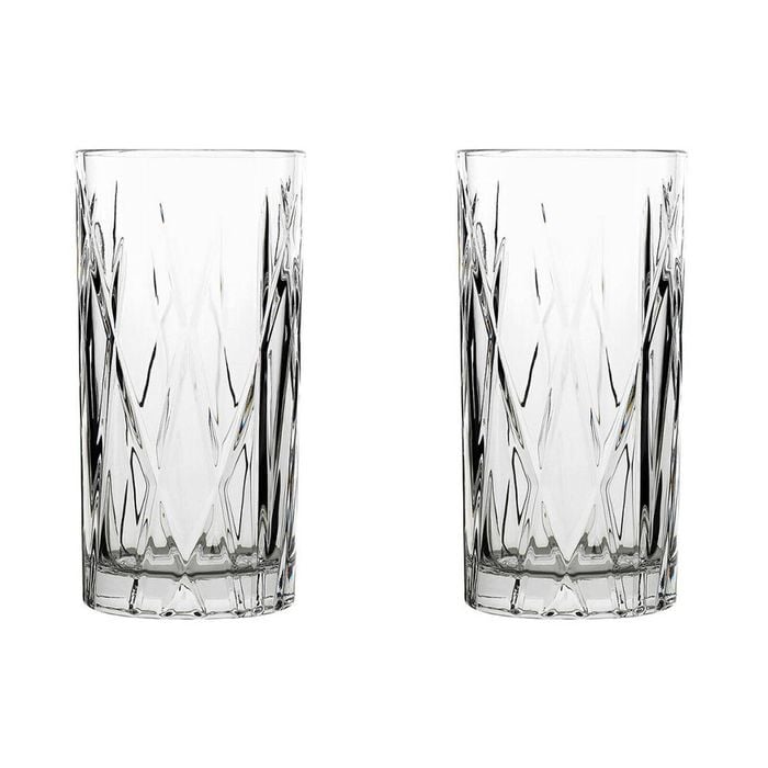 2x 6pc Porto Riley Soda Lime Glass Hi Ball Tumblers Set 350ml Clear