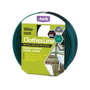 Jack 4mm x 60m Forest Green Wire Core Clothesline