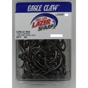 Eagle Claw L2004 Lazer Sharp Mid Wire Circle Fishing Hook 50 Pack 9/0