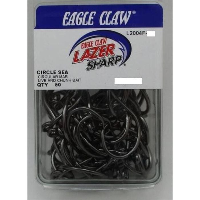 Eagle Claw L2004 Lazer Sharp Mid Wire Circle Fishing Hook 50 Pack 9/0