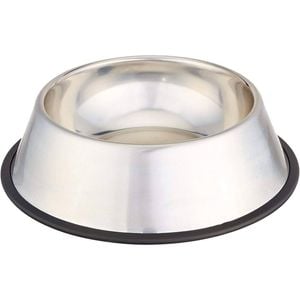 Non Slip Stainless Steel Dog Bowl Pet Cat Water Food Feeder Portable Puppy Dish XX-Large 1 Litre