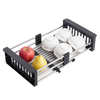 Expandable In Sink Kitchen Dish Drying Rack, Over The Sink Dish Drainer in Stainless Steel and ABS