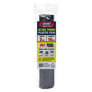 Grunt 2 x 10m Black 140um Multi Use Plastic Film