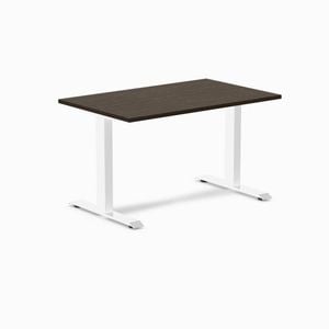 Desky Fixed Height Dark Bamboo Desk 120x75cm White Leg