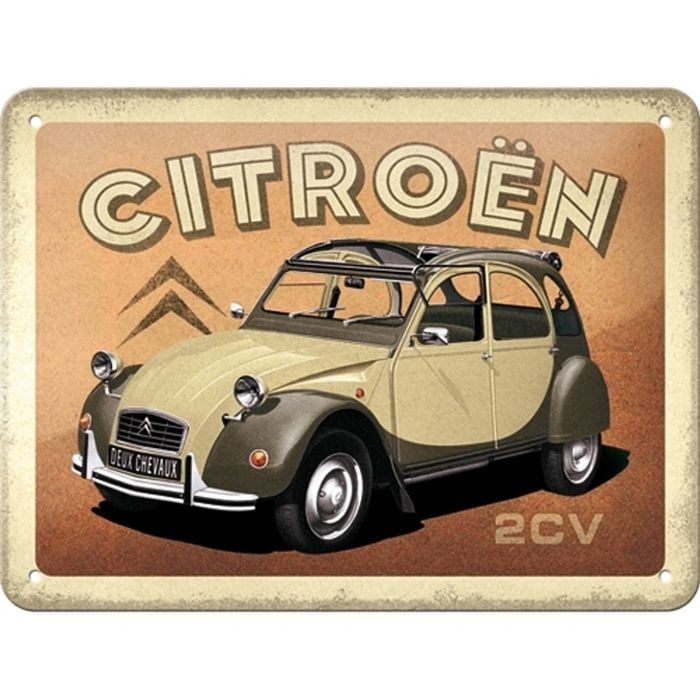 Nostalgic Art 15x20cm Small Wall Hanging Metal Sign Citroën 2CV Home/Cafe Decor