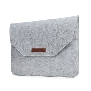 Laptop Wool Felt Sleeve Case Cover Bag Pouch for Different Laptop Models for 15.4'(Light Grey)