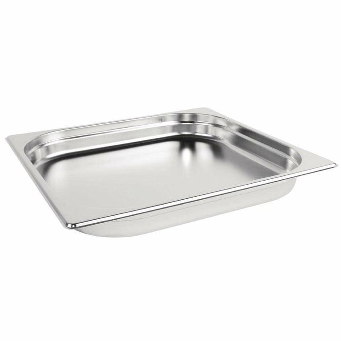 Vogue Gastronorm Tray Stainless Steel 2/3 40mm Commercial Kitchen Catering Food Pan