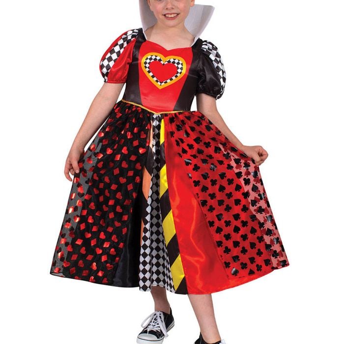 Queen Of Hearts Deluxe Girls Alice In Wonderland Costume - 9-10