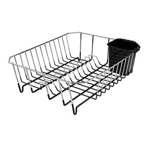 Seymours Black Large Wire Dish Rack with Utensil Holder