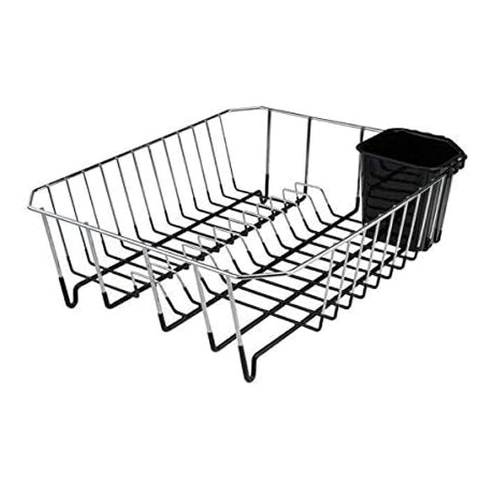 Seymours Black Large Wire Dish Rack with Utensil Holder