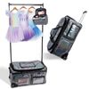 Advwin 3-in-1 Rolling Dance Bag with Instant Changing Design, 28-Inch Portable Garment Rack & USB Light Glitter Black