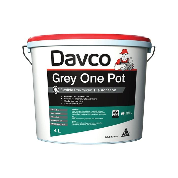Davco 4L Grey One Pot Premixed Tile Adhesive