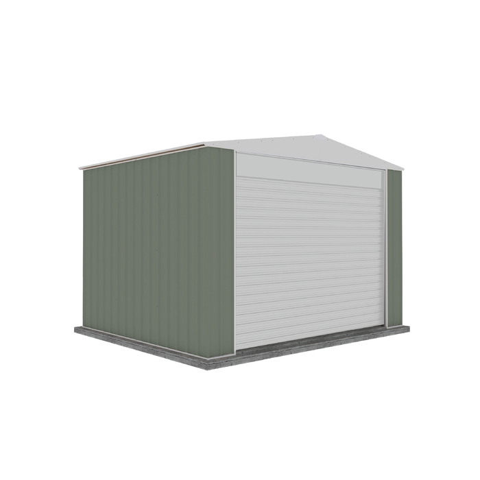Absco Structures 3.0 x 3.0 x 2.3m Pale Eucalypt with Surfmist Door Bushranger Shed