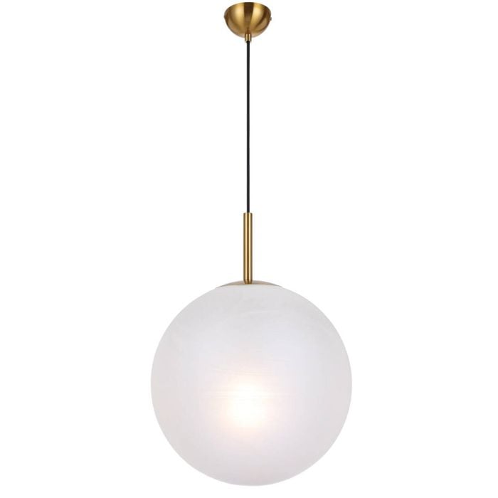 Telbix Bally Modern Pendant Hanging Lamp Light Glass Metal Antique Gold Alabastro