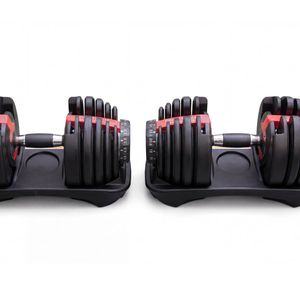 Adjustable Dumbbell Set Black & Red- 24 kg (Set of 2)