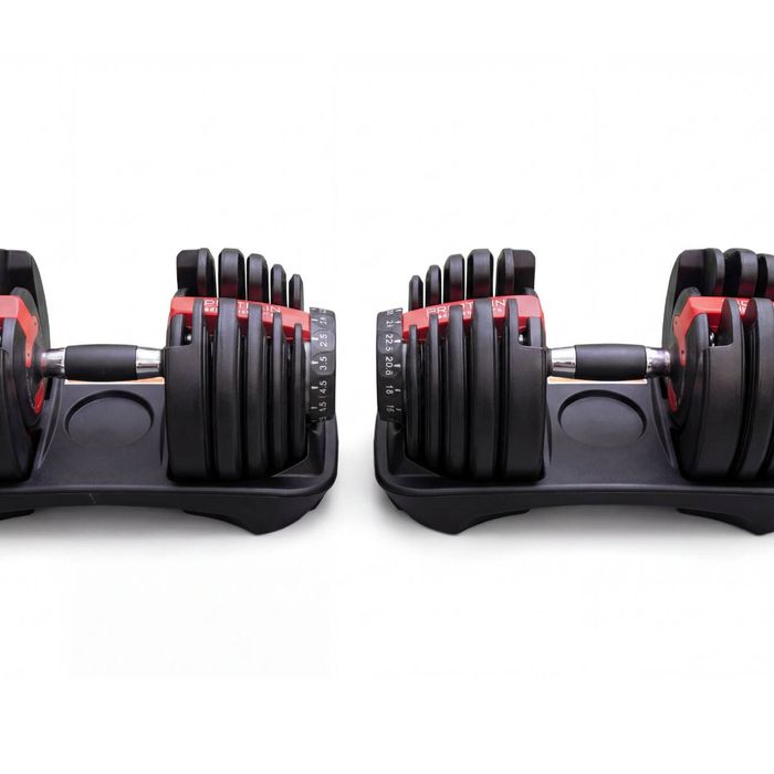 Adjustable Dumbbell Set Black & Red- 24 kg (Set of 2)