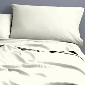 Park Avenue 500TC Single Bed Natural Cotton Fitted/Flat Sheet/Pillowcase Ivory