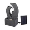 Gardeon Solar Fountain 5 Levels Cascading Water Feature Resin 50cm Black