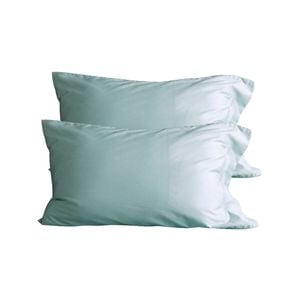 CottonMore 2pcs of 100% Cotton 650tc Sateen Pillowcases Silver Sage 48x73cm
