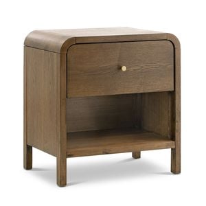 Riley 56cm Walnut Ash 1 Drawer Bedside Table