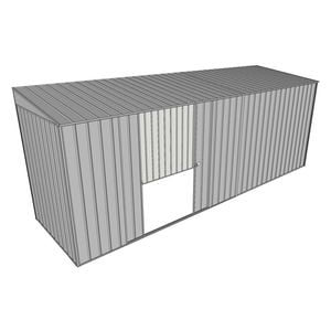 Build-a-Shed 1.5 x 5.2 x 2m Double Sliding Side Door Skillion Shed - Zinc