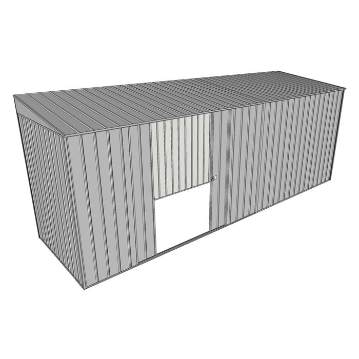 Build-a-Shed 1.5 x 5.2 x 2m Double Sliding Side Door Skillion Shed - Zinc