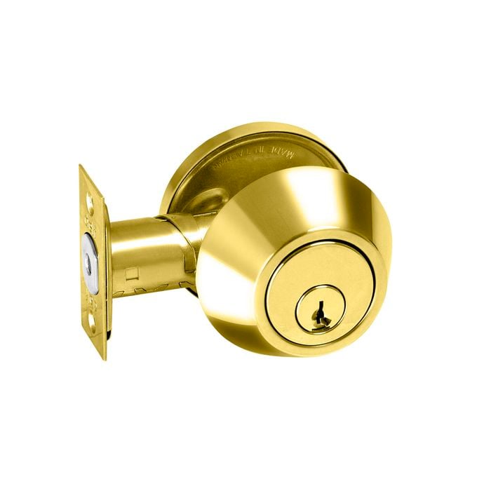Delf Polished Brass Single Cylinder Heavy Duty Deadbolt