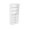Lugna 2048 x 900 x 380mm White 3 Shelf 4 Drawer Storage Cabinet