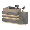 Modern Furniture KERAN  Reception Desk Right Panel - Acacia & Carbon Grey Colour