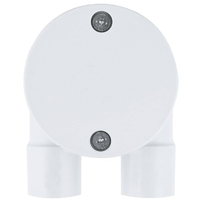 DETA 25mm Grey PVC Conduit 2 Way U-Shape Junction Box - Single Pack
