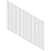 ProtectorAl 0350-1200W x 1200H Pearl White Flat Top Square Picket Pool Fence Panel Raked 16-30º