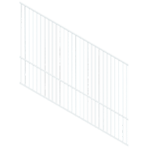 ProtectorAl 0350-1200W x 1200H Pearl White Flat Top Square Picket Pool Fence Panel Raked 16-30º