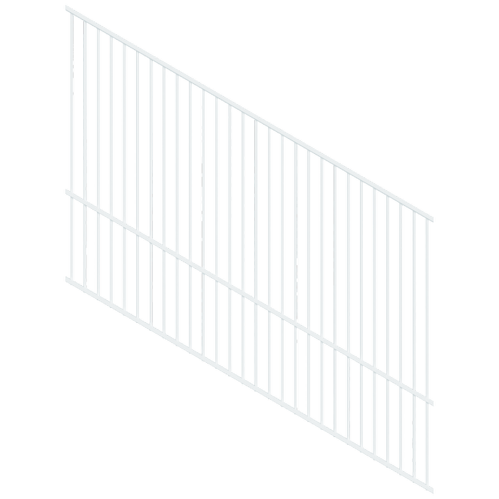 ProtectorAl 0350-1200W x 1200H Pearl White Flat Top Square Picket Pool Fence Panel Raked 16-30º