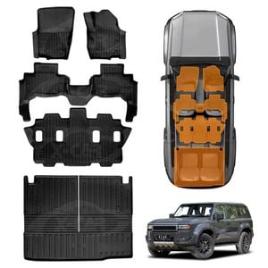 Floor Mats Boot Liner Set for Toyota Prado 250 Series 7-Seater 2024-Onwards Heavy Duty Cargo Cover