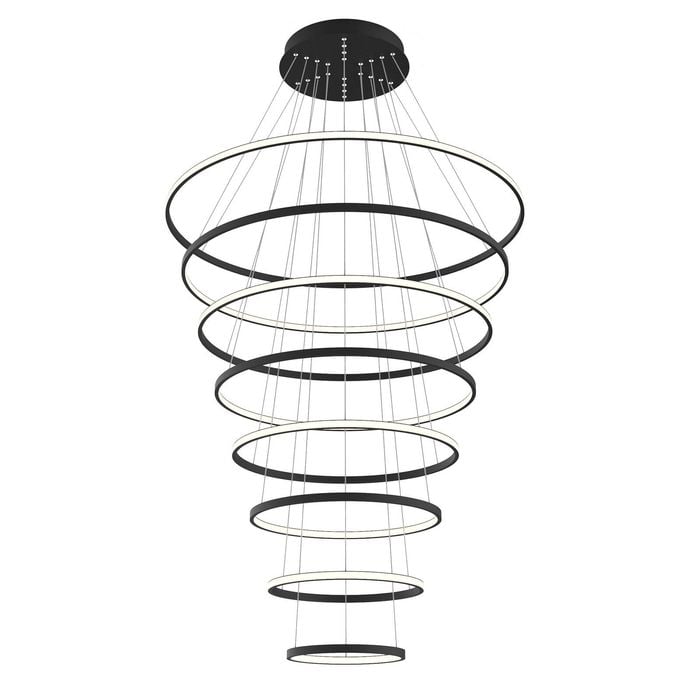 Vencha Crown 8 Ring LED Pendant Light - Black (5000K)